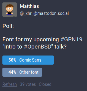 Mastodon poll